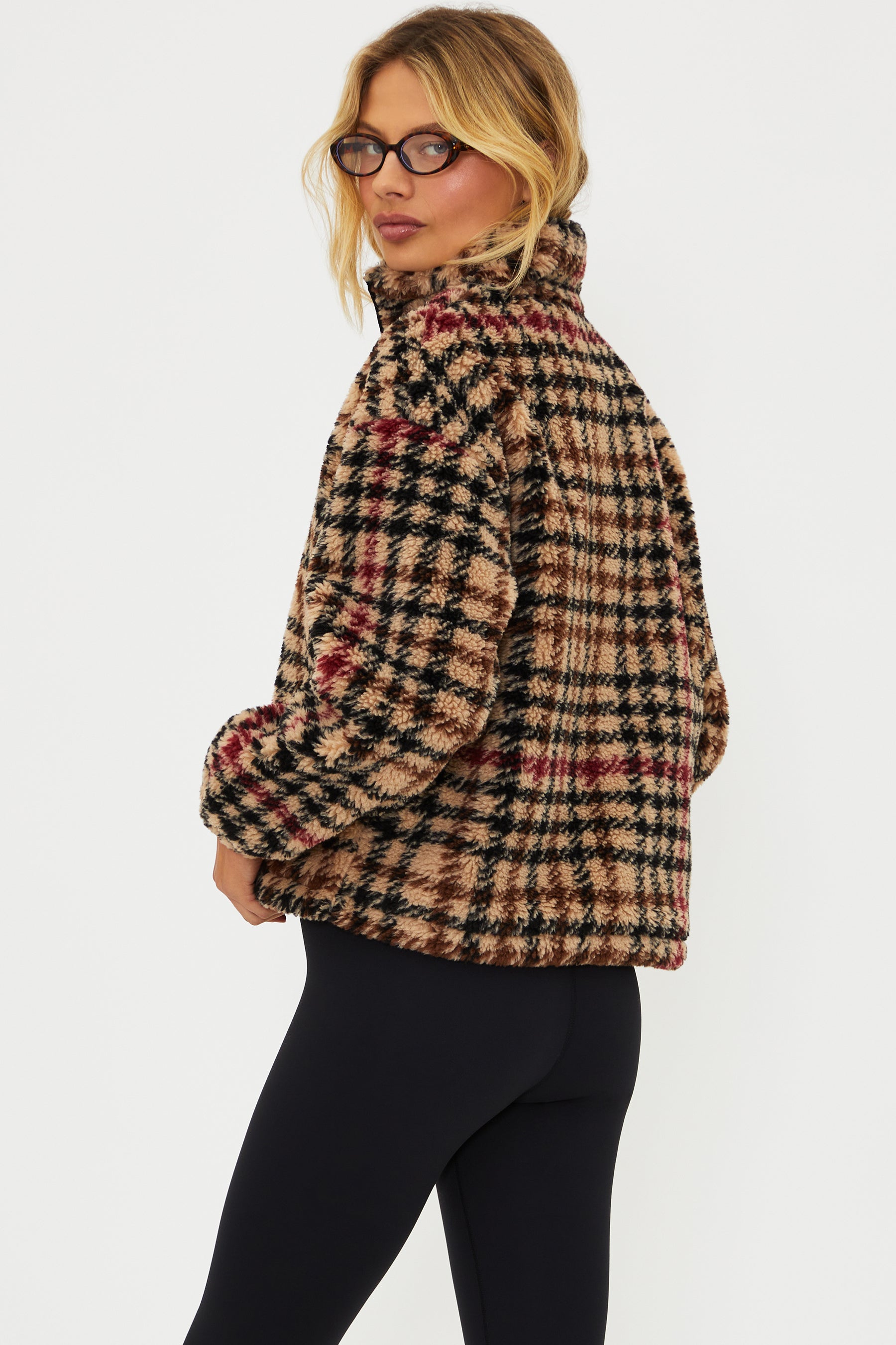 BR | TEEN | WOMENS | Leona Sherpa Midnight Houndstooth